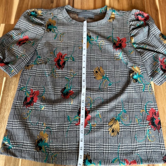ANTHROPOLOGIE Sunday in Brooklyn Gretchen Houndstooth Floral top size S - Picture 10 of 12